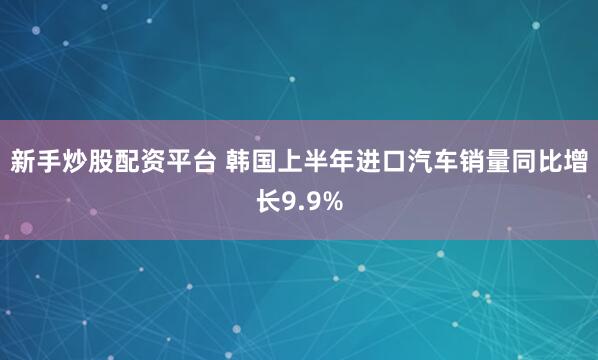 新手炒股配资平台 韩国上半年进口汽车销量同比增长9.9%