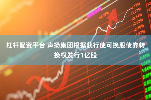 杠杆配资平台 声扬集团根据获行使可换股债券转换权发行1亿股